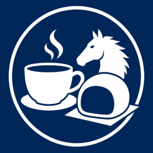 喫茶ポルテの馬と大福のロゴ